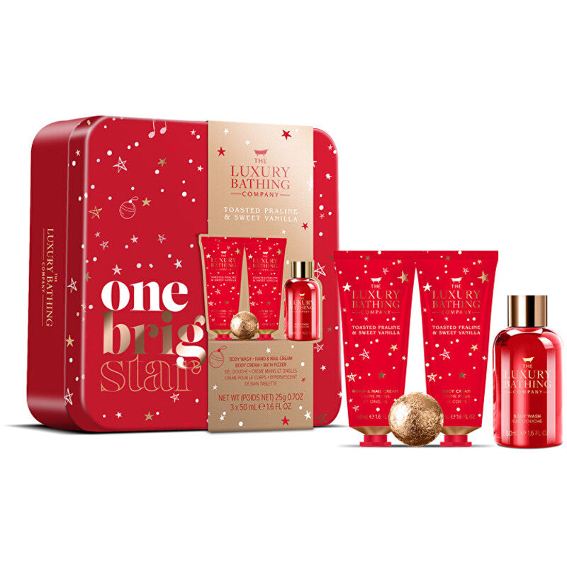 „Luxury Bathing Company“ dovanų rinkinys skardinėje dėžutėje (pralinė ir vanilė)