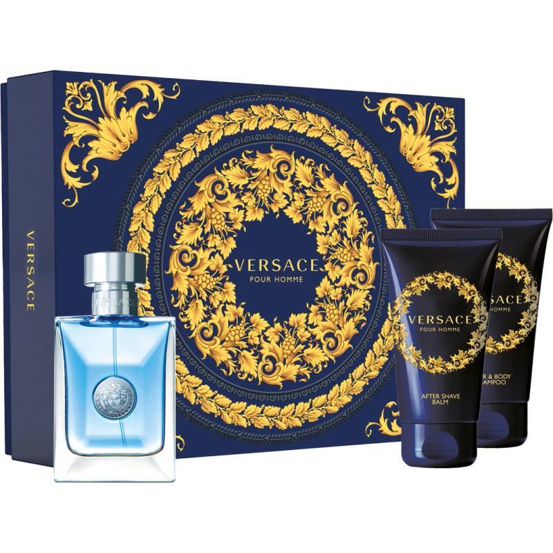 Versace Versace Pour Homme dovanų rinkinys EDT 50 ml, po skutimosi balzamas 50 ml ir Šampūnas 50 ml