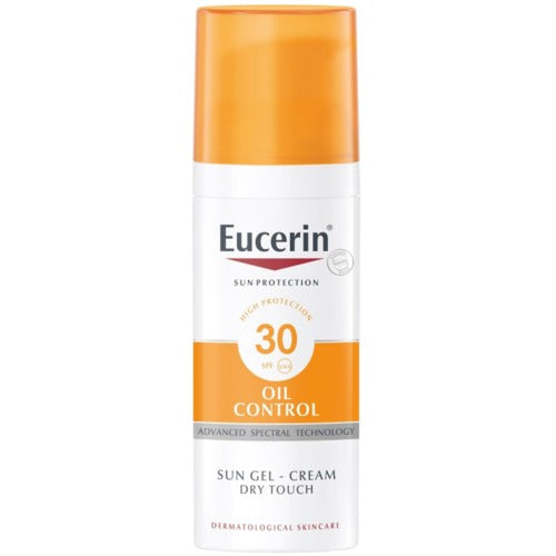 „Eucerin Oil Control“ apsauginis gelis-kremas nuo saulės, apsaugantis nuo saulės nuo saulės, SPF 30, sausai odai
