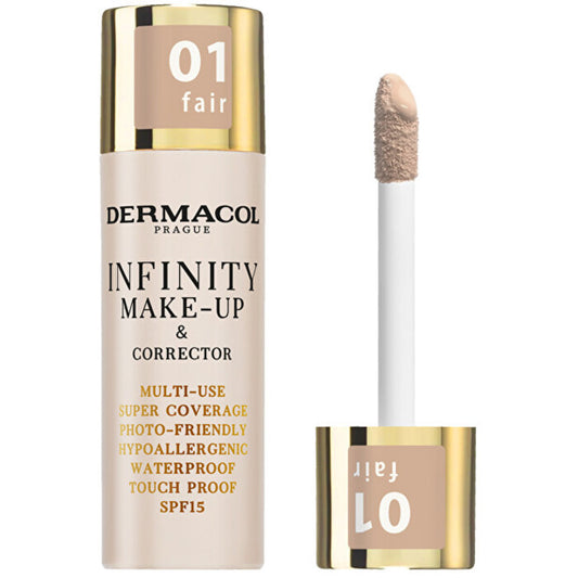 Dermacol „Infinity Multi-Use Super Coverage“ vandeniui atsparus lietimui makiažo pagrindas, 20 g