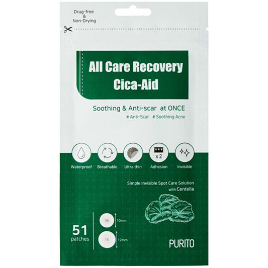 Purito All Care Recovery Cica Aid Patches 51 vnt