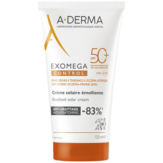 A-Derma Exomega Control minkštinamasis apsauginis kremas nuo saulės SPF 50+ - minkštinamasis kremas nuo saulės