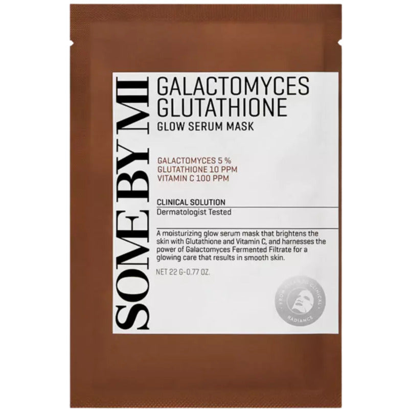 „Some By Mi GALACTOMYCES GLUTATHIONE Glow Serum Mask“ – skaistinamoji lakštinė kaukė jautriai ir sausai odai.